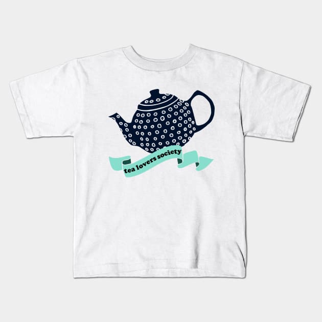 Tea Lovers Society Kids T-Shirt by kapotka